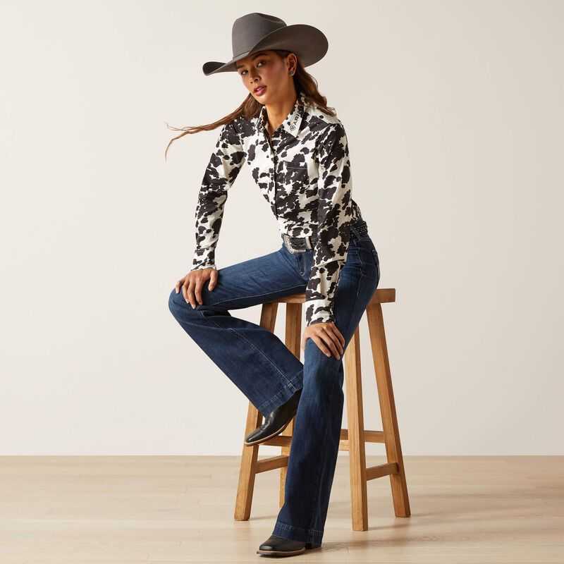 Ariat Team Kirby Stretch Shirt Cow | 740FJQPVN