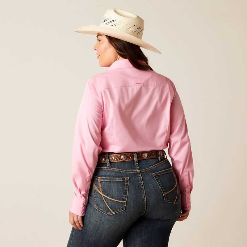 Ariat Team Kirby Stretch Shirt Pink | 074CNWMRU