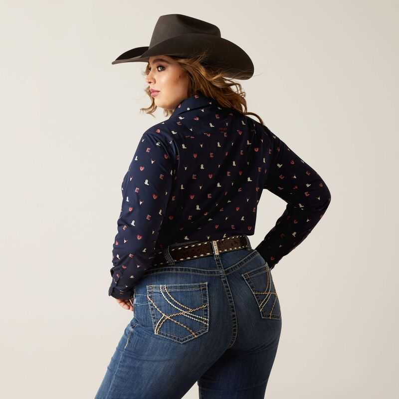 Ariat Team Kirby Stretch Shirt Western Love Print | 865PFLHSC