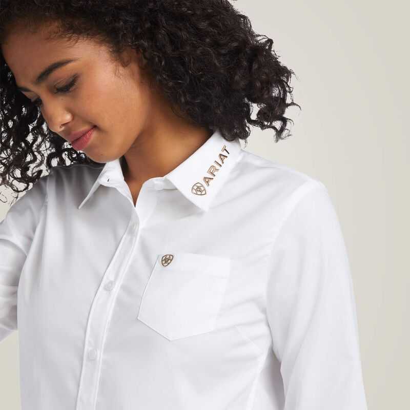 Ariat Team Kirby Stretch Shirt White / Leopard | 397ZQOTYS