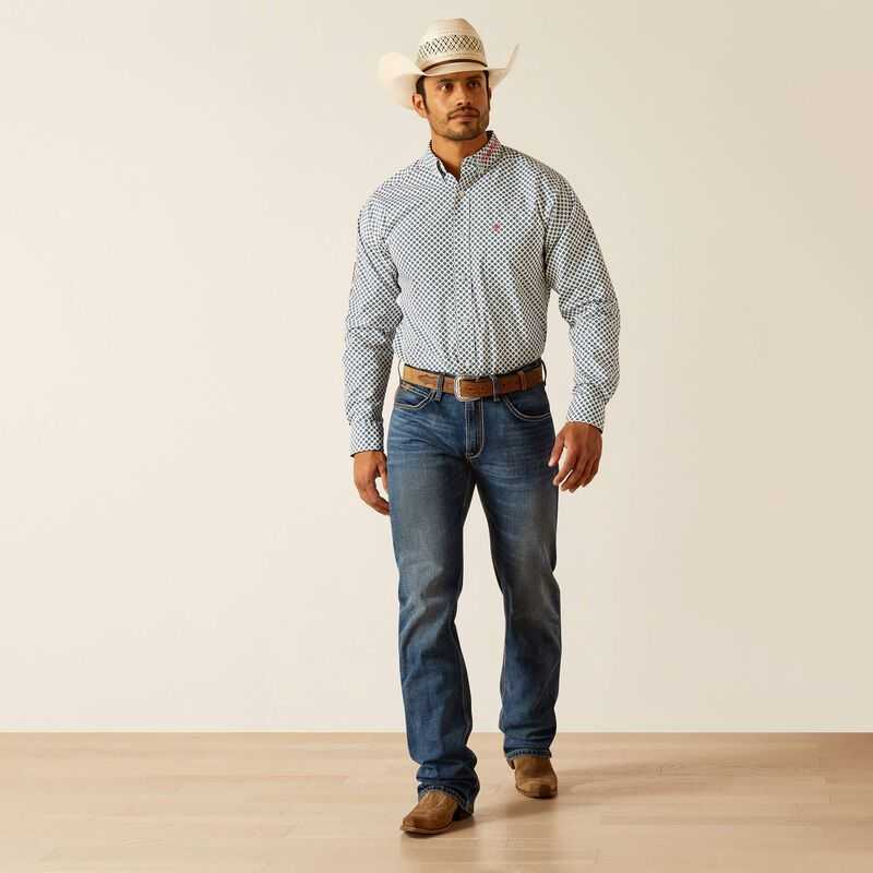 Ariat Team Lochlan Fitted Shirt White | 104JWEOYQ