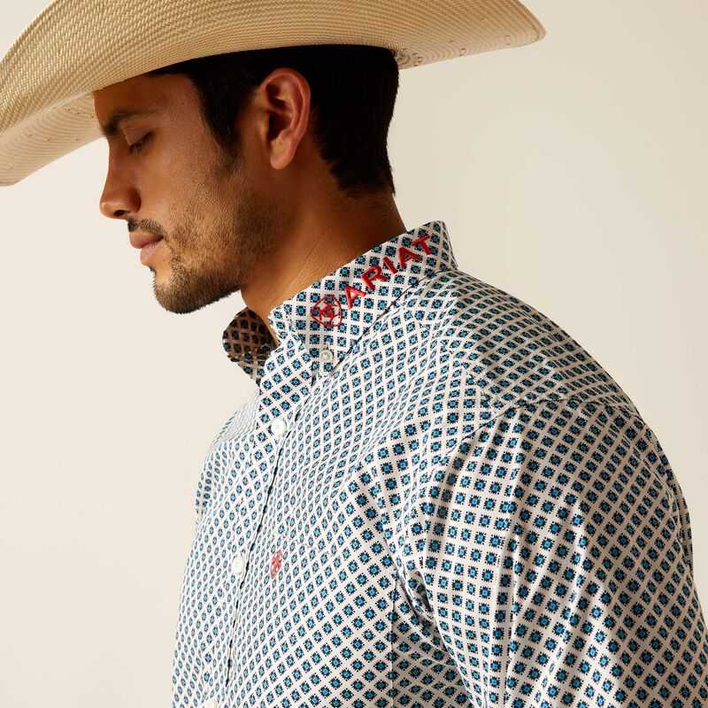 Ariat Team Lochlan Fitted Shirt White | 104JWEOYQ