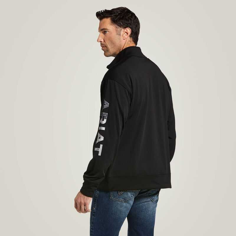 Ariat Team Logo 1/4 Zip Sweatshirt Black | 985ARSLTV