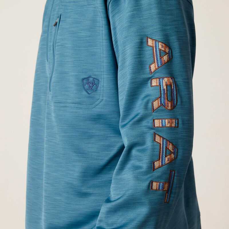 Ariat Team Logo 1/4 Zip Sweatshirt Blue | 263JQBWGF