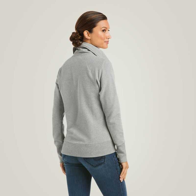 Ariat Team Logo Full Zip Sweatshirt Grey | 704OWRQDP