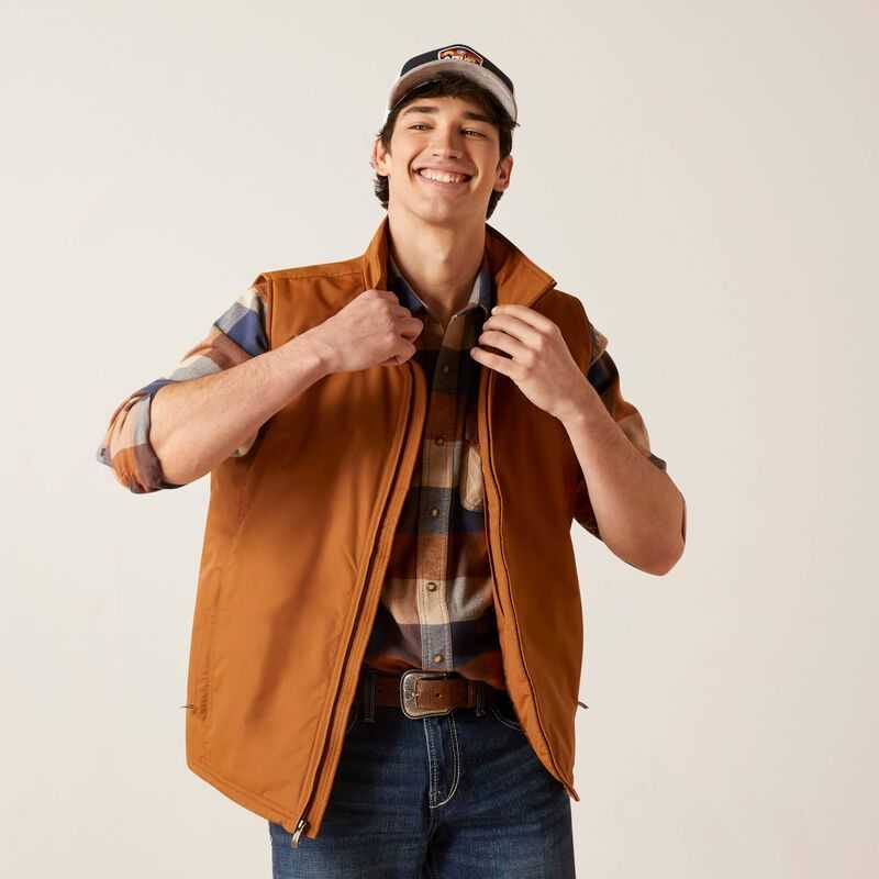 Ariat Team Logo Insulated Vest Brown | 124DSJPIY