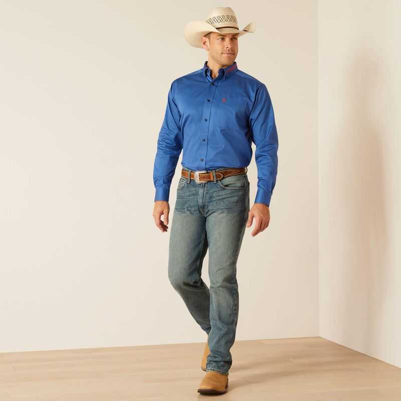 Ariat Team Logo Twill Classic Fit Shirt Deep Blue | 705DFUSQI