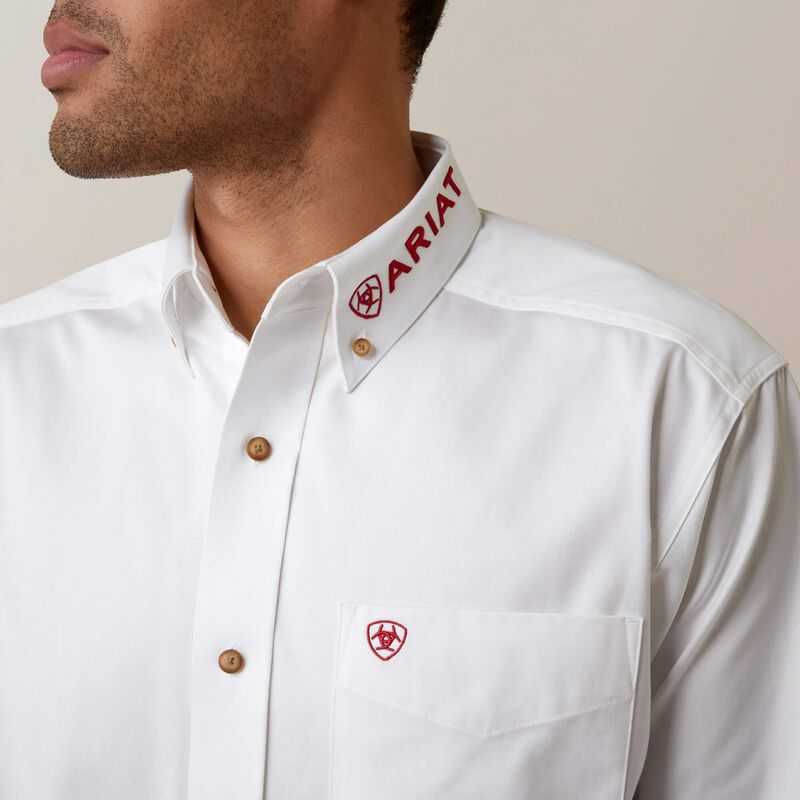 Ariat Team Logo Twill Classic Fit Shirt White | 864ATLKYU