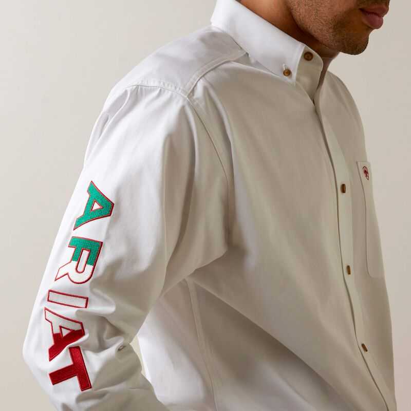 Ariat Team Logo Twill Classic Fit Shirt White | 864ATLKYU