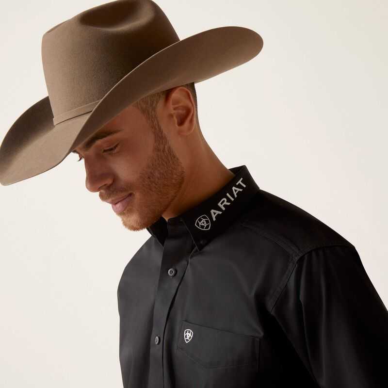 Ariat Team Logo Twill Classic Fit Shirt Black | 870ZNOTFX