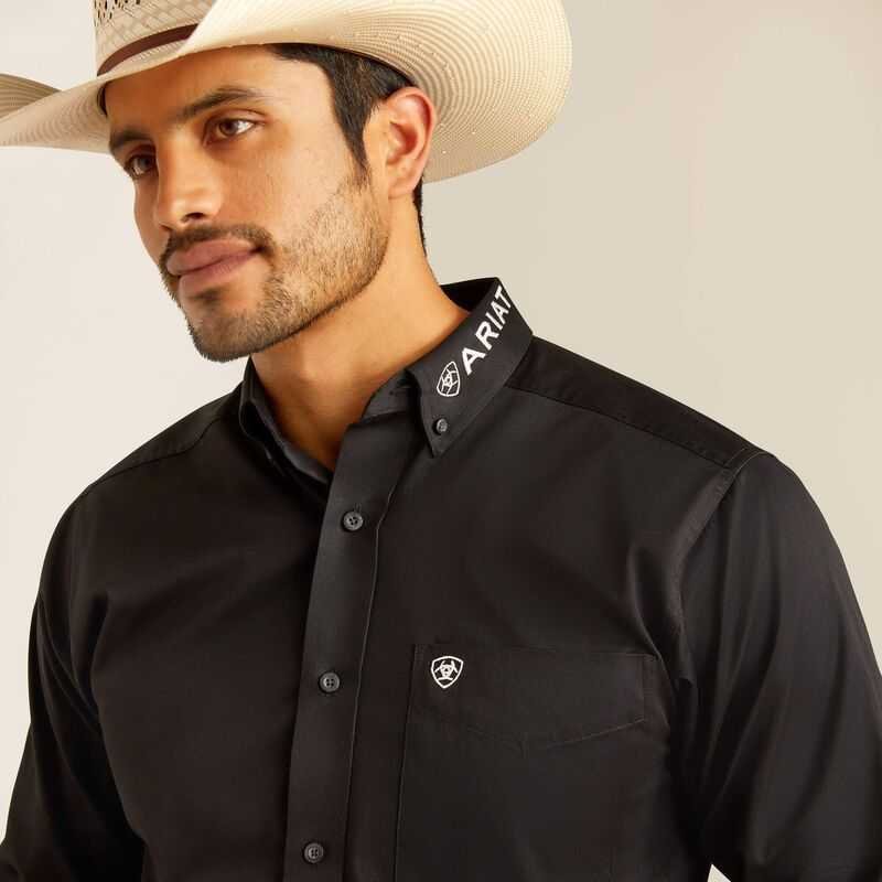 Ariat Team Logo Twill Fitted Shirt Black | 501XCMKLR