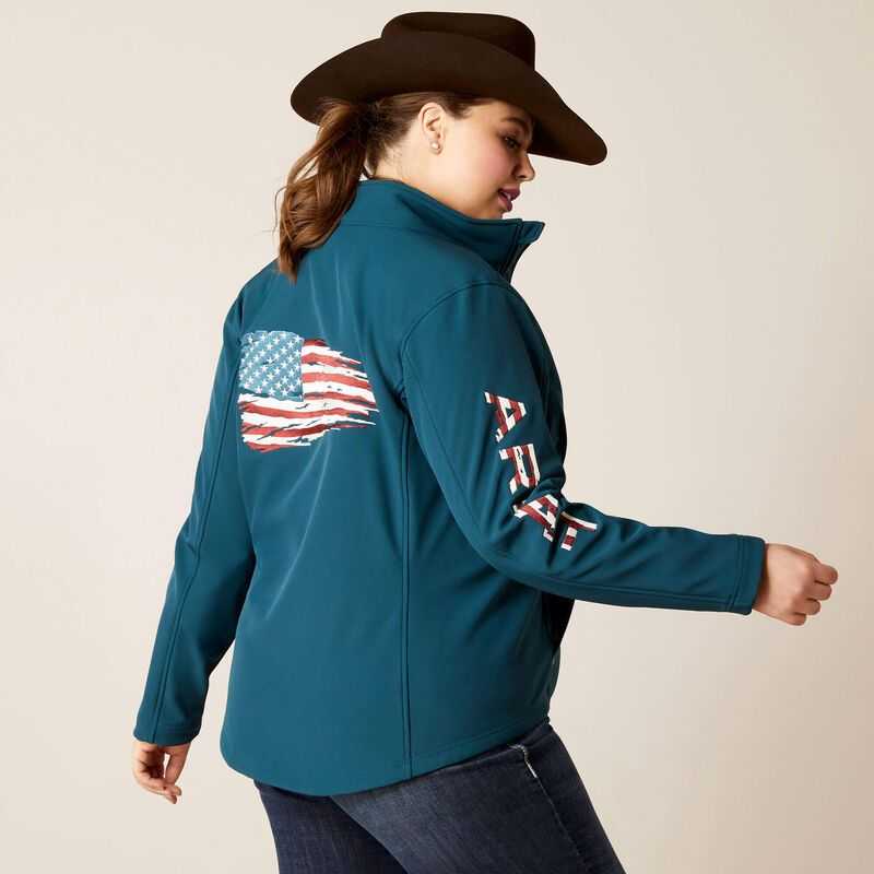 Ariat Team Patriot Softshell Jacket Reflecting Pond | 380SGPZBJ