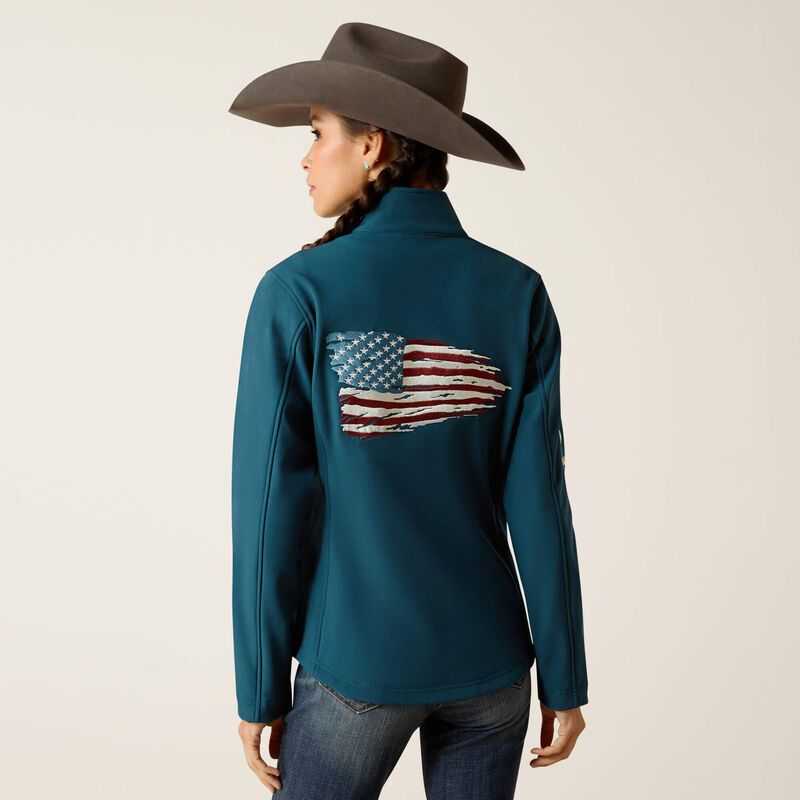 Ariat Team Patriot Softshell Jacket Reflecting Pond | 380SGPZBJ