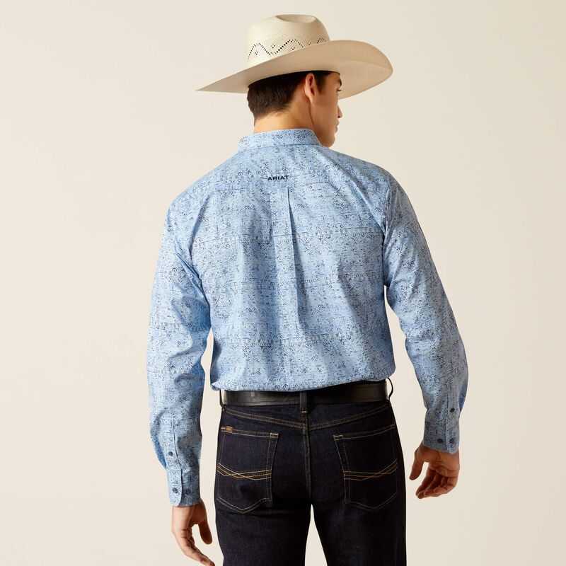 Ariat Team Vaughn Fitted Shirt Blue | 825CMJNUB