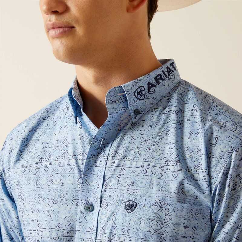 Ariat Team Vaughn Fitted Shirt Blue | 825CMJNUB