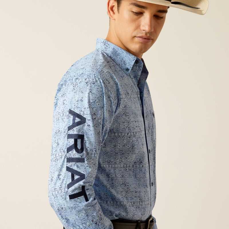 Ariat Team Vaughn Fitted Shirt Blue | 825CMJNUB