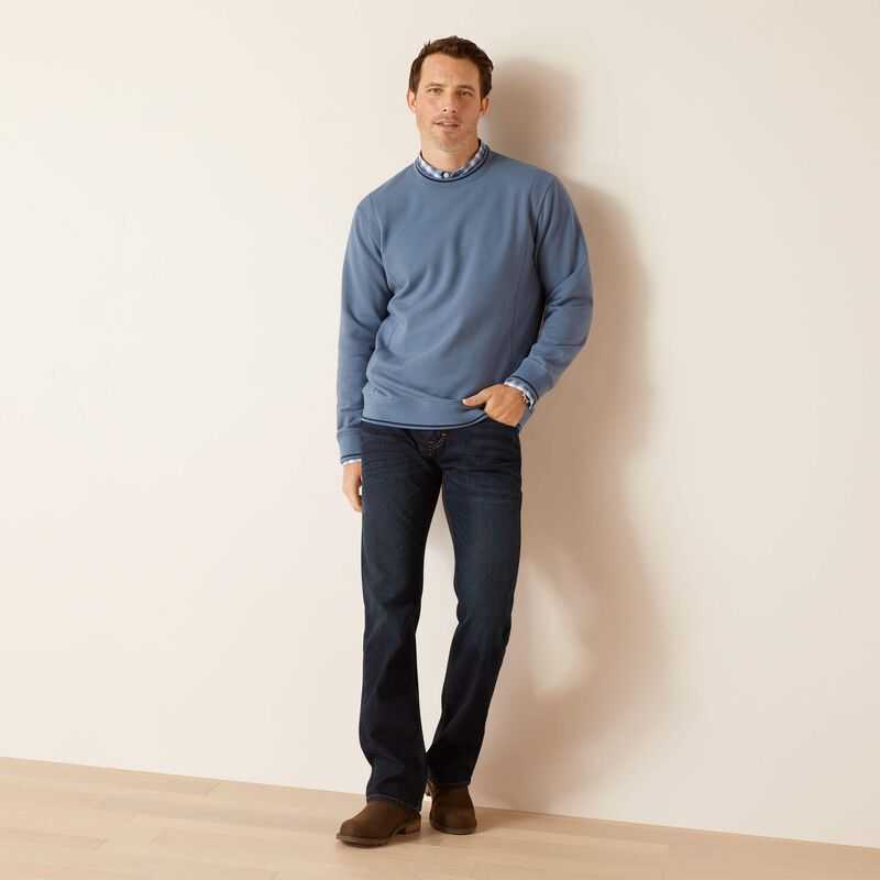 Ariat Tedstock Sweatshirt Bluefin | 648AXBIZK