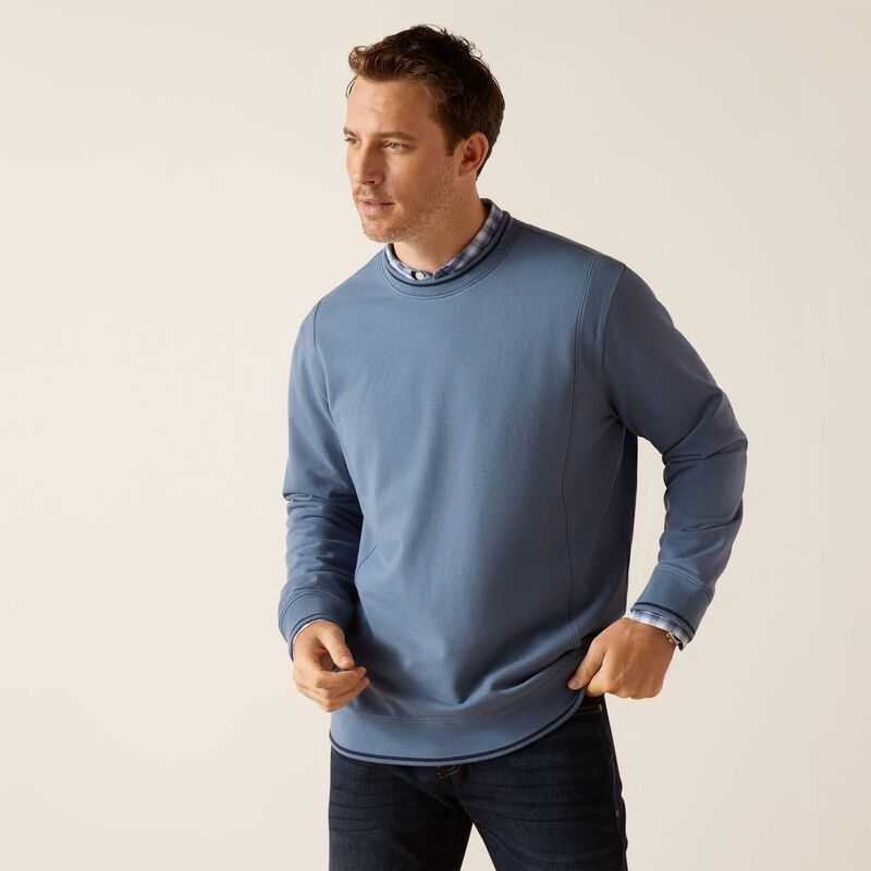 Ariat Tedstock Sweatshirt Bluefin | 648AXBIZK