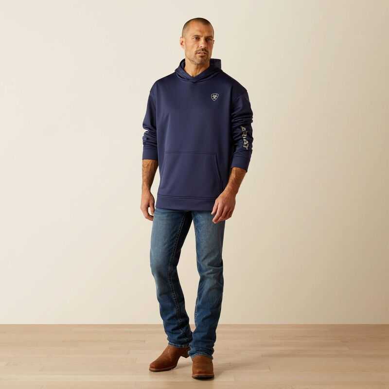 Ariat Tek Fleece 2.0 American Circle Hoodie Navy | 391OVRATX