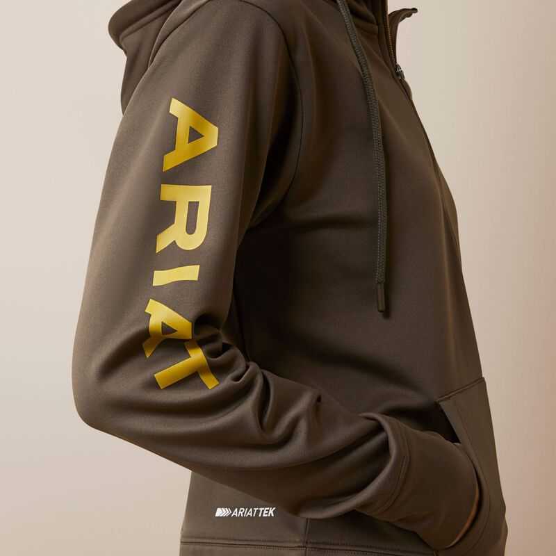 Ariat Tek Hoodie 1/2 Zip Hoodie Canteen | 513XSWNIY