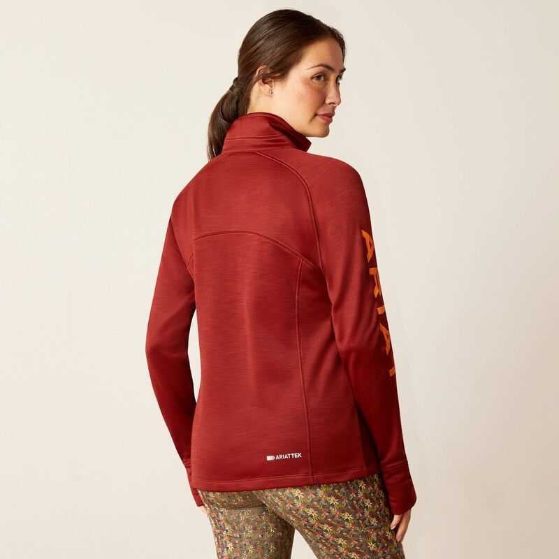 Ariat Tek Team 1/2 Zip Sweatshirt Dark Red | 350ROGQME