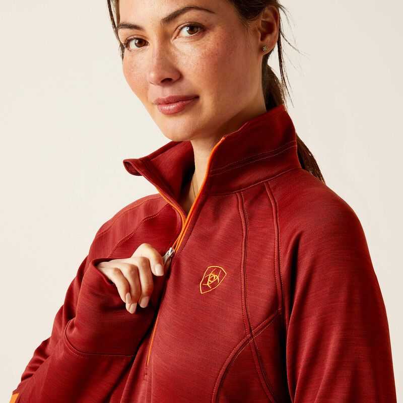 Ariat Tek Team 1/2 Zip Sweatshirt Dark Red | 350ROGQME