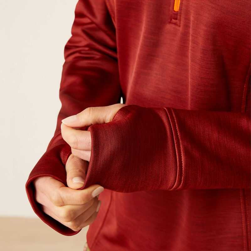 Ariat Tek Team 1/2 Zip Sweatshirt Dark Red | 350ROGQME