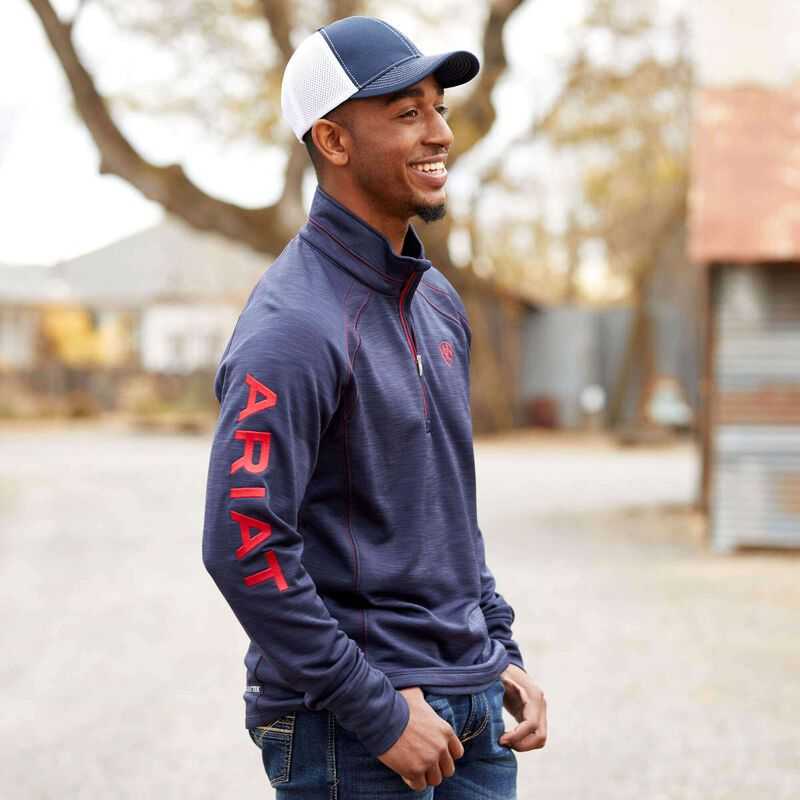 Ariat Tek Team 1/2 Zip Sweatshirt Navy | 129CELMNI