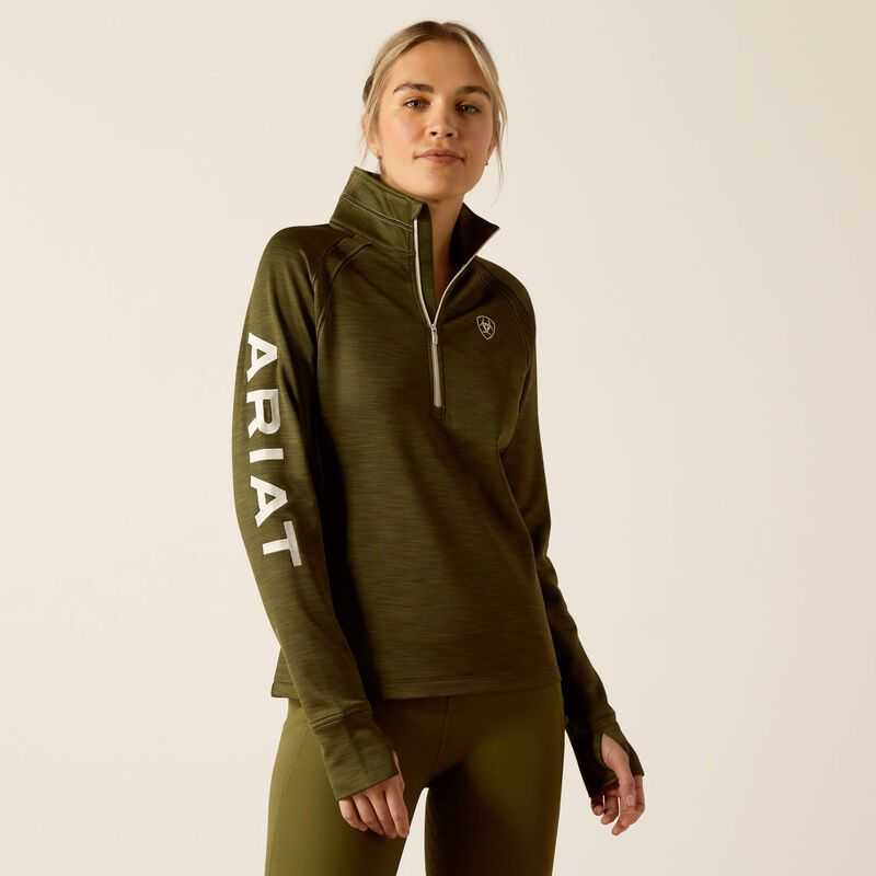 Ariat Tek Team 1/2 Zip Sweatshirt Winter Moss | 546VNPZAW