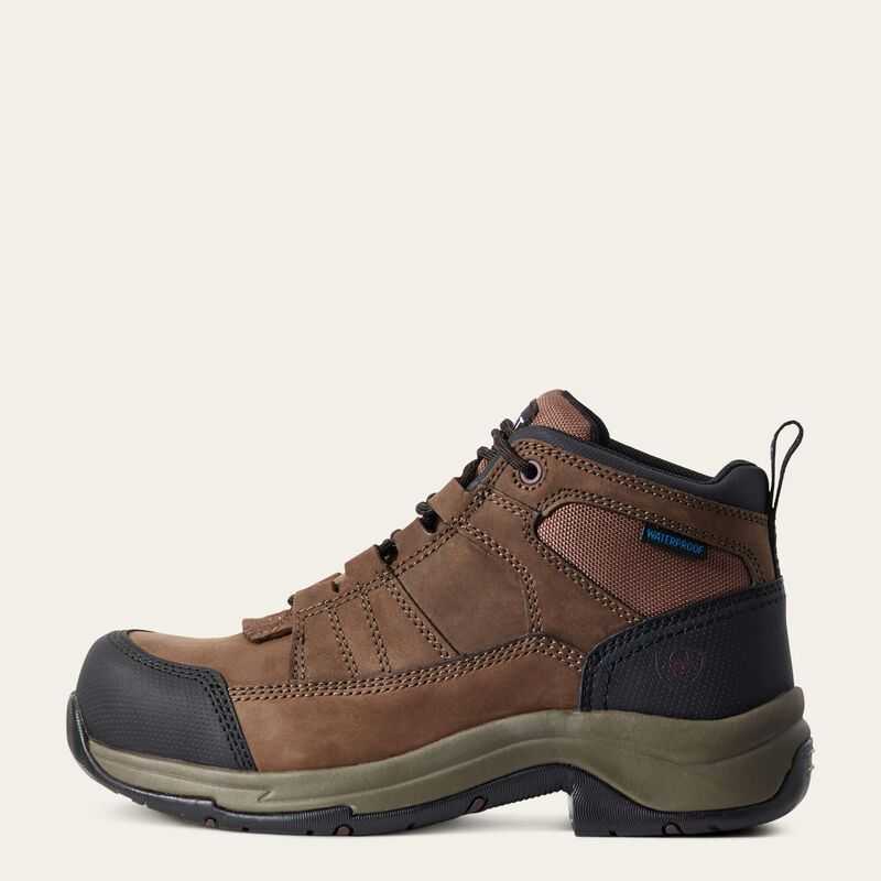 Ariat Telluride Work Waterproof Composite Toe Work Boot Brown | 321XEKJSY