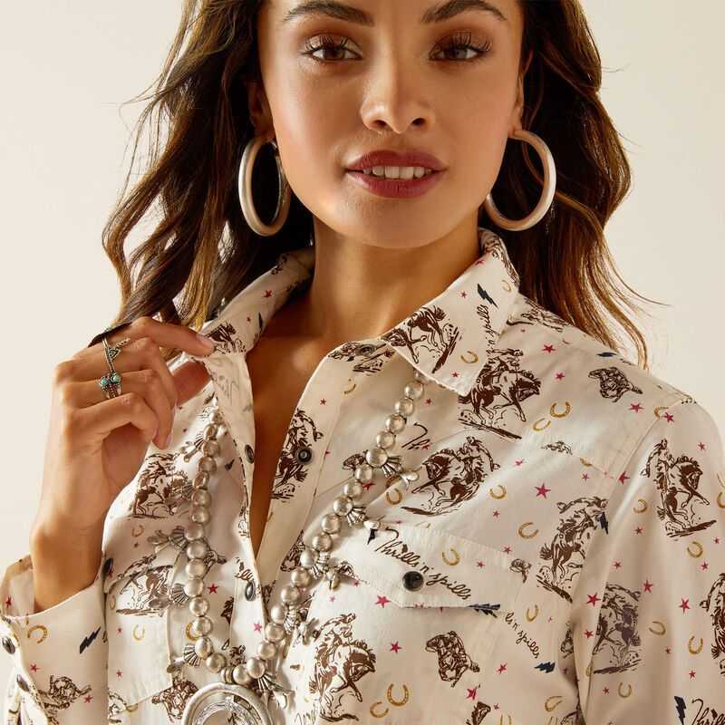 Ariat Thrills N Spills Shirt Thrilling Print | 374YPKIOZ