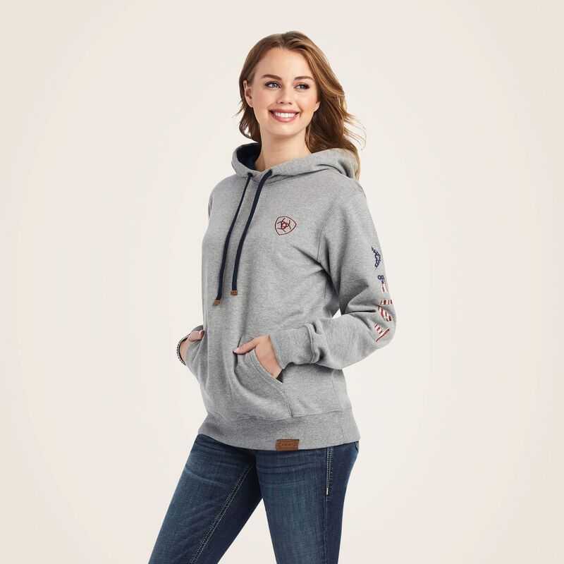 Ariat Thunderbird Chimayo Hoodie Grey | 657OIAXZL