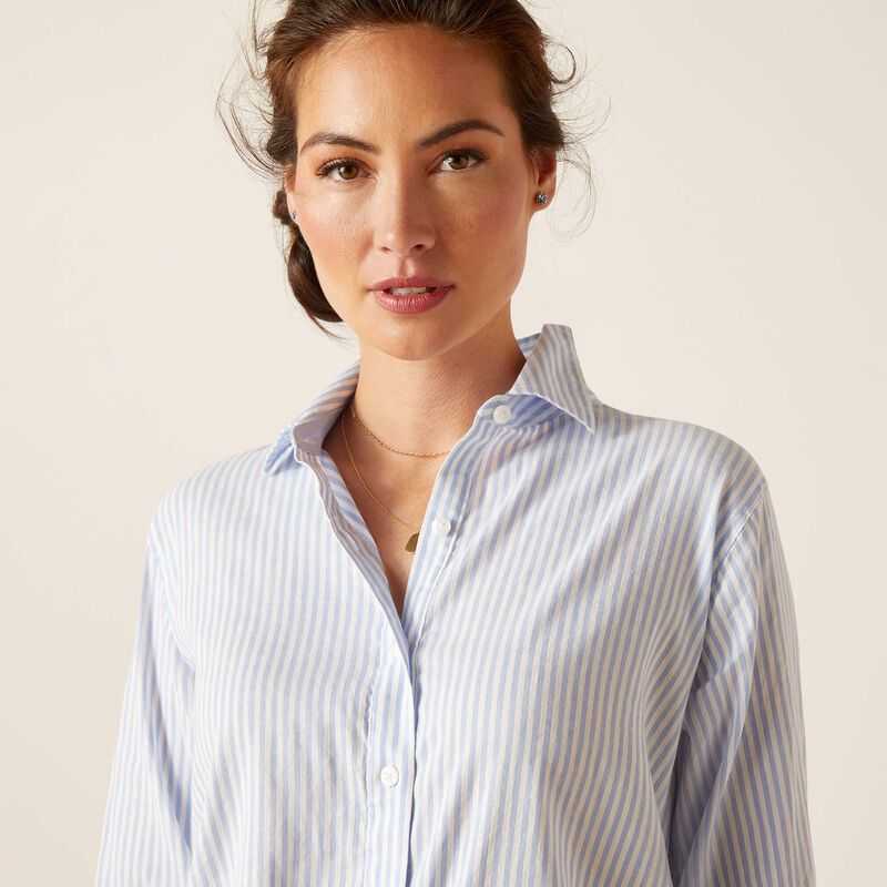 Ariat Tiburon Shirt Blue Stripes | 478IASDWC