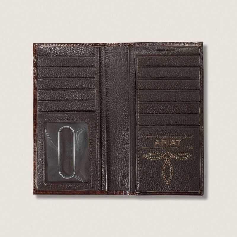 Ariat Tooled Feather Rodeo Wallet Brown | 856UFYIMZ