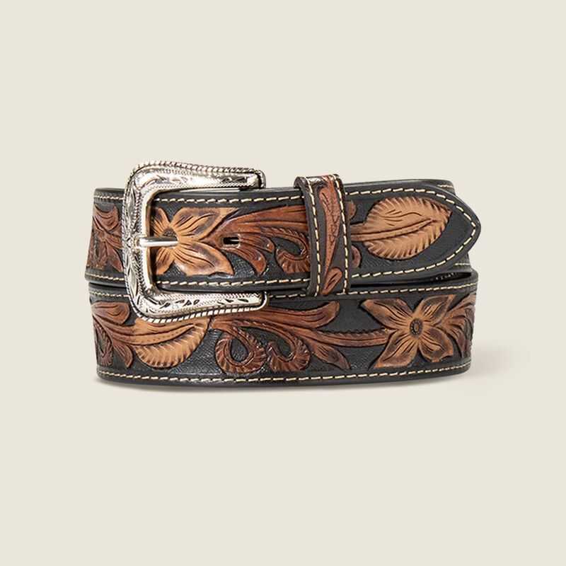 Ariat Tooled LT Leaves Belt Brown | 153DWXZUF