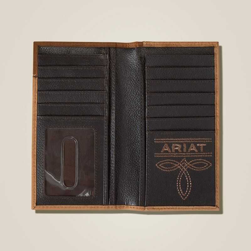 Ariat Tooled Leather Rodeo Wallet Brown | 736CNHMLZ