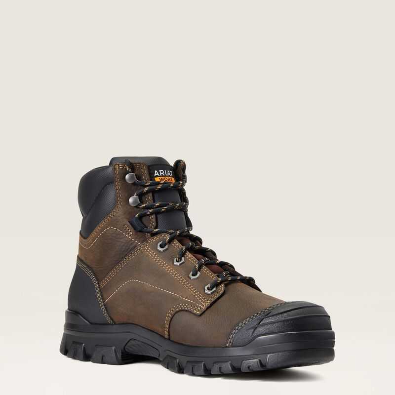 Ariat Treadfast 6' Waterproof Work Boot Dark Brown | 031PHCVGE