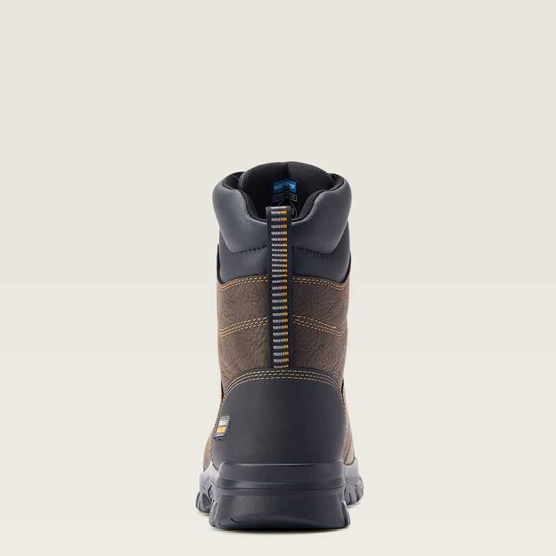 Ariat Treadfast 8' Waterproof Work Boot Dark Brown | 239XPOGQJ