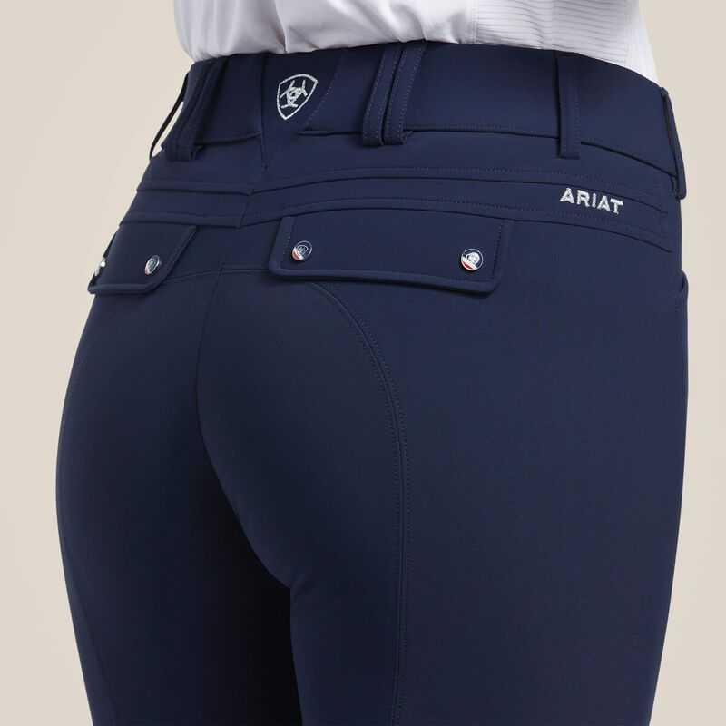 Ariat Tri Factor Grip Knee Patch Breech Navy | 571ZGMENX