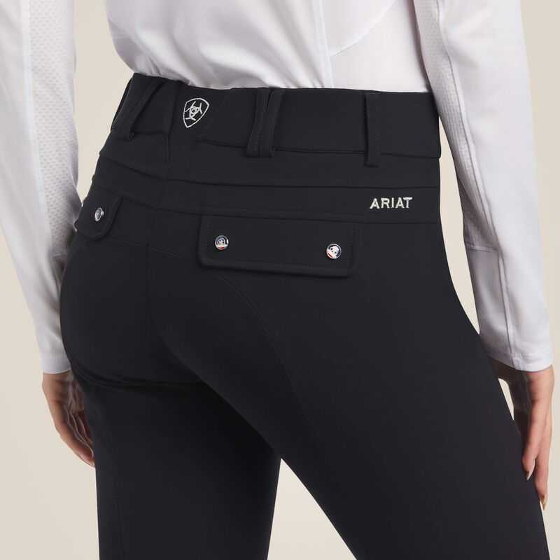 Ariat Tri Factor Grip Knee Patch Breech Black | 539NWRYJB