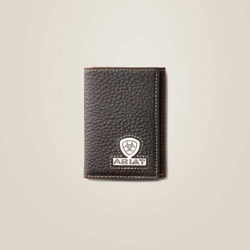 Ariat Trifold Wallet Stacked Logo Brown | 463ZPCHUF