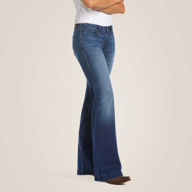 Ariat Trouser Mid Rise Stretch Kelsea Wide Leg Jean Joanna | 812DUQTCN