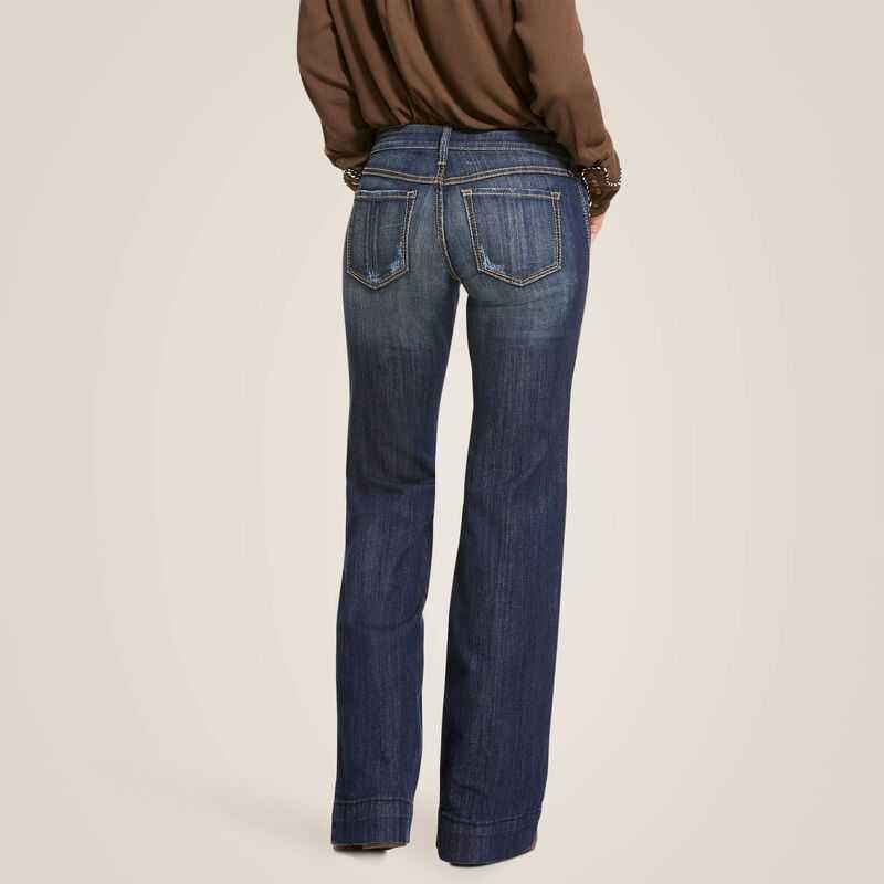 Ariat Trouser Mid Rise Stretch Lucy Wide Leg Jean Pacific | 734FXEOBM