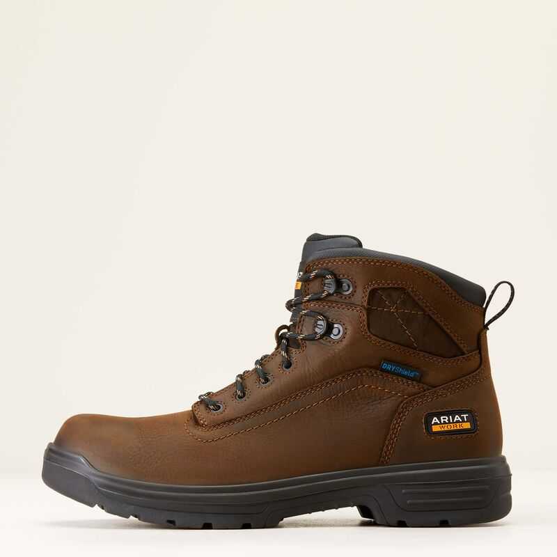 Ariat Turbo 6' Waterproof Work Boot Brown | 091PTUVXE