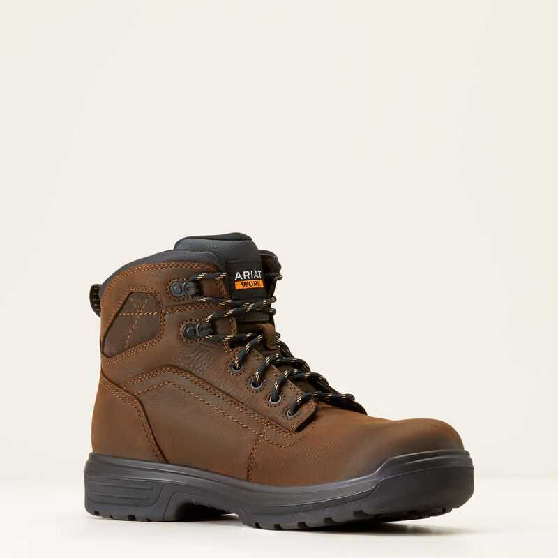 Ariat Turbo 6' Waterproof Work Boot Brown | 091PTUVXE