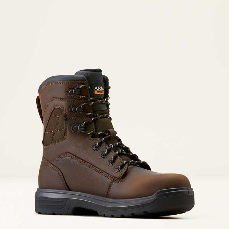 Ariat Turbo 8' Waterproof Carbon Toe Work Boot Brown | 701ZJATHF