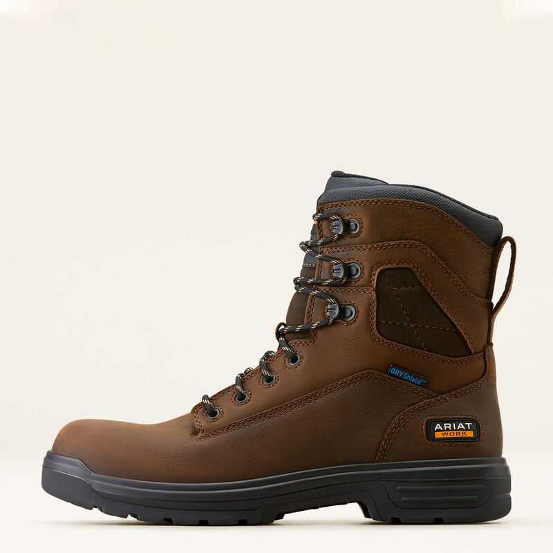 Ariat Turbo 8' Waterproof Work Boot Brown | 953KPBGUN