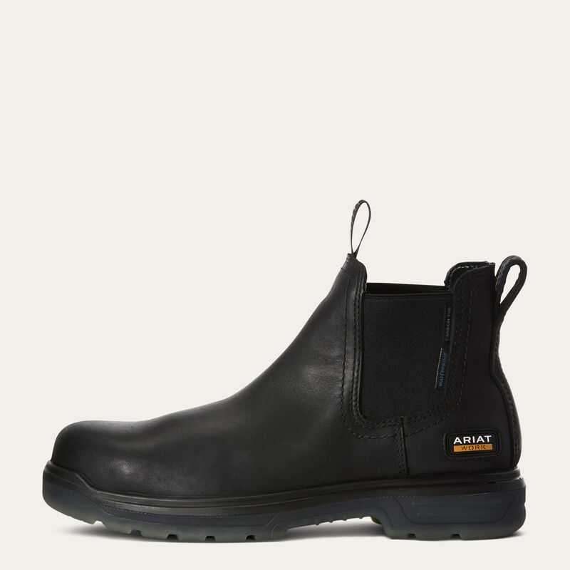 Ariat Turbo Chelsea Waterproof Carbon Toe Work Boot Black | 261AEBKFS