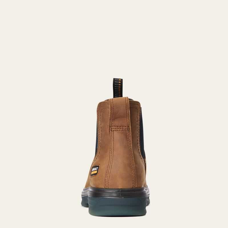 Ariat Turbo Chelsea Waterproof Work Boot Aged Bark | 482IXFNYB