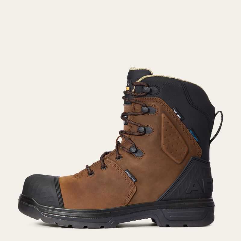 Ariat Turbo Outlaw 8' CSA Waterproof 400g Carbon Toe Work Boot Brown | 279IKGTUN